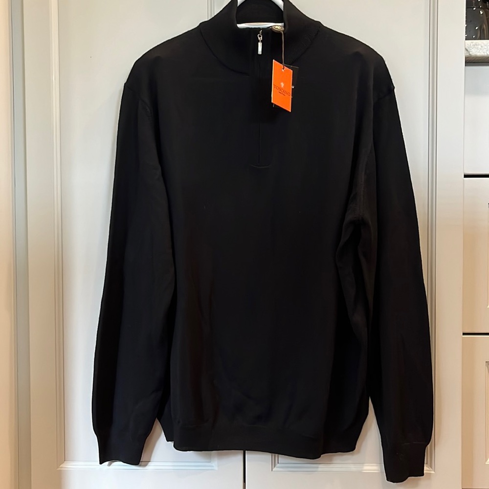 Toscano Quarter Zip Sweater, Men’s L, NWT